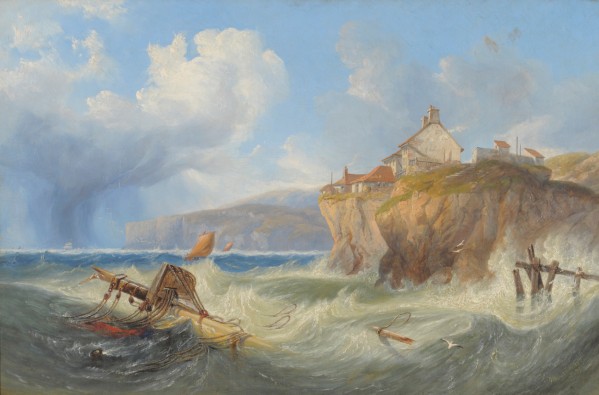Landscape with a house by the sea by John Wilson Carmichael
